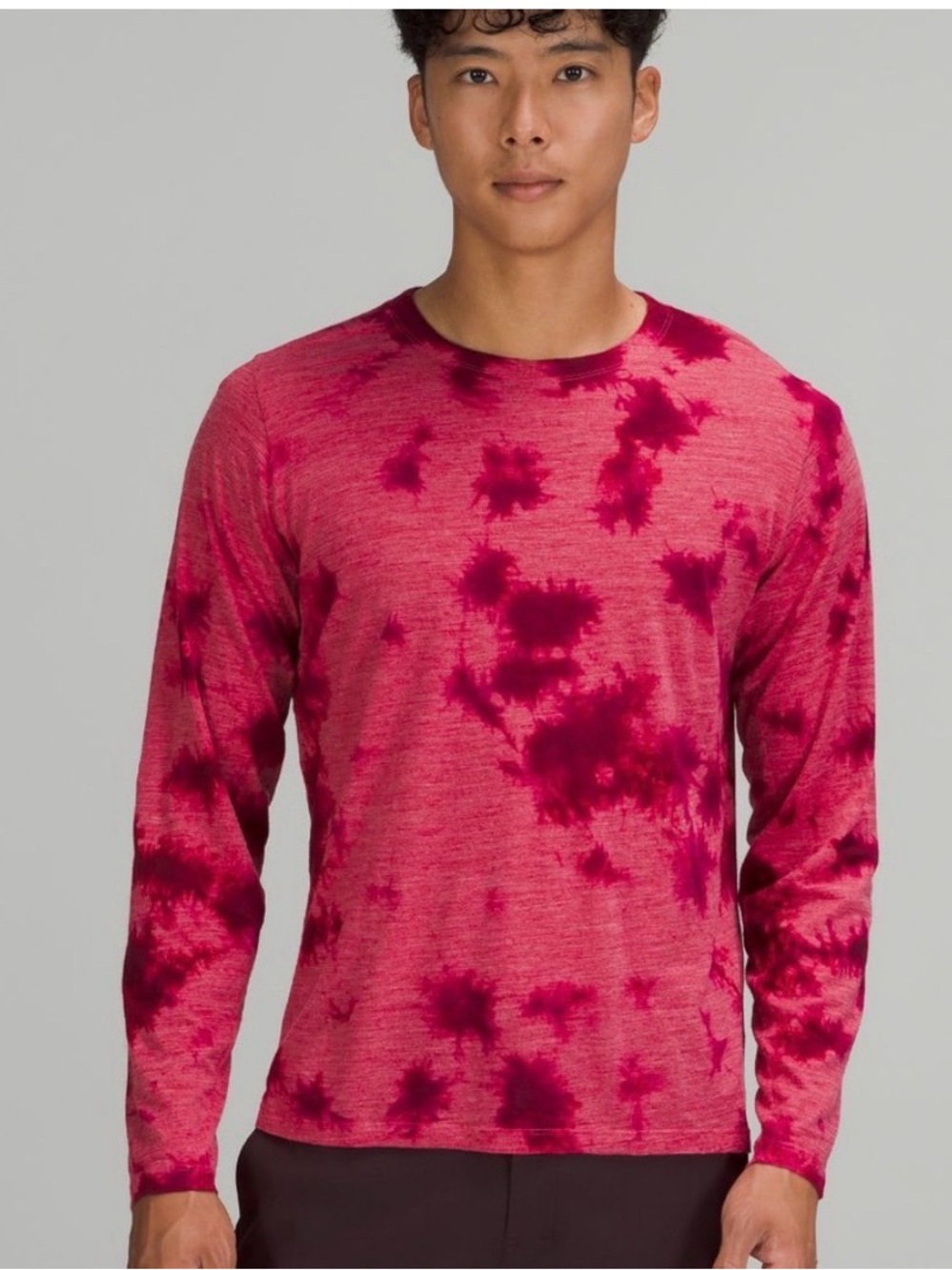 LULULEMON LAB NWT WOOL BLEND TIE DYE LONG SLEEVE SHIRT MIMIC TIE DYE PINK BERRY